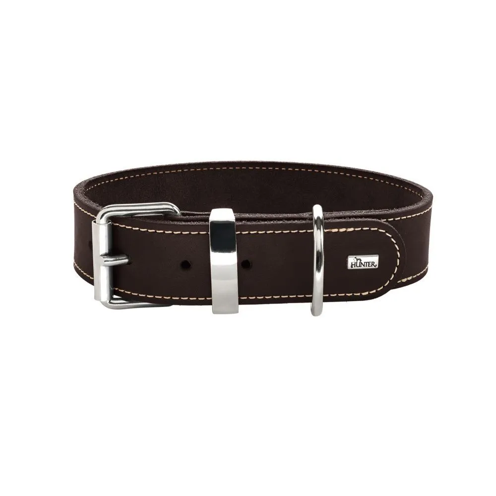 Hunter Aalborg 50 Special Mørkebrunt hundehalsbånd - 36-44 cm